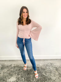Mauve Ruched Front Top