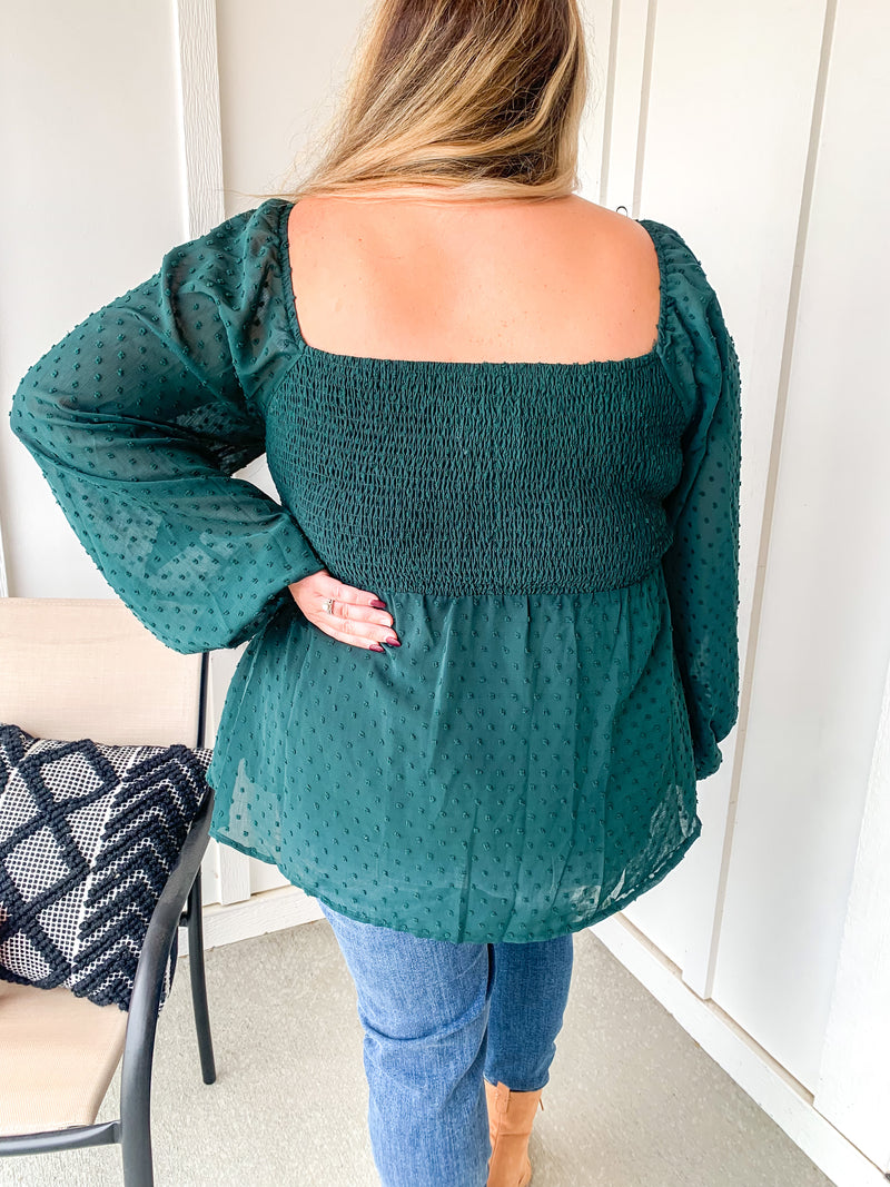 Emerald Baby Doll Top