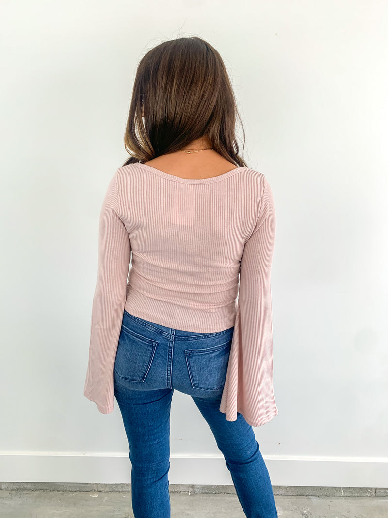 Mauve Ruched Front Top