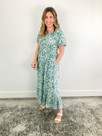 Ready to Grow Green Floral Dress