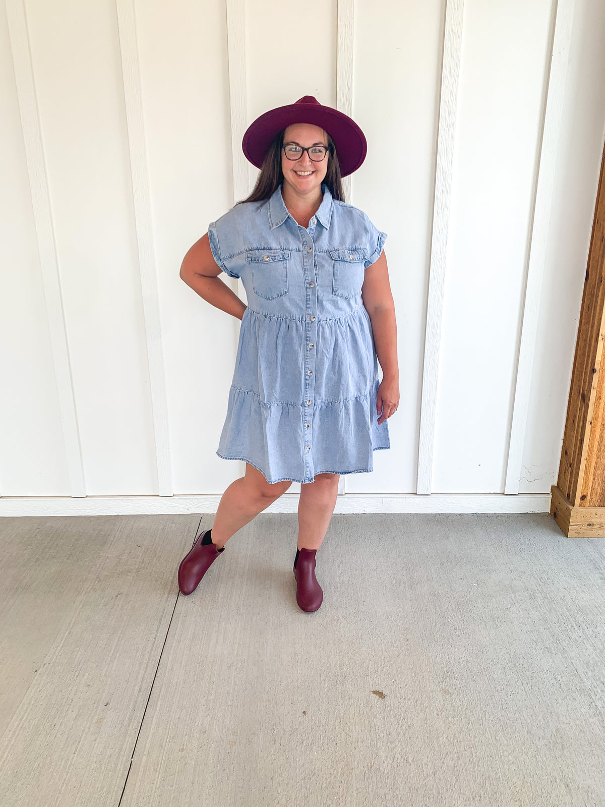 "Grab your boots" Denim Dress