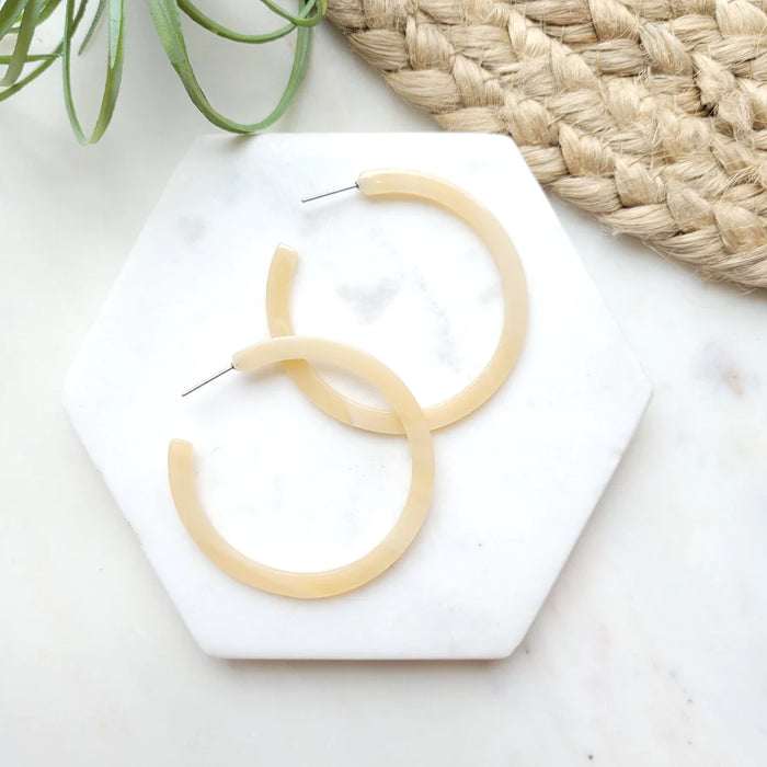 Cameron Hoop Earrings- Natural