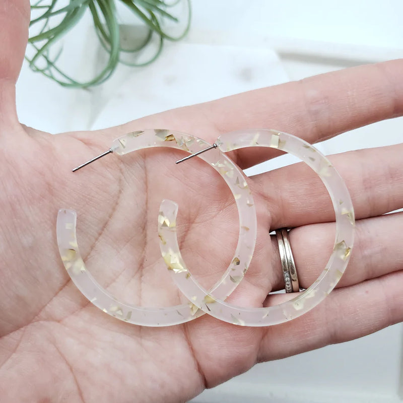 Cameron Hoop Earrings- Gold Flake