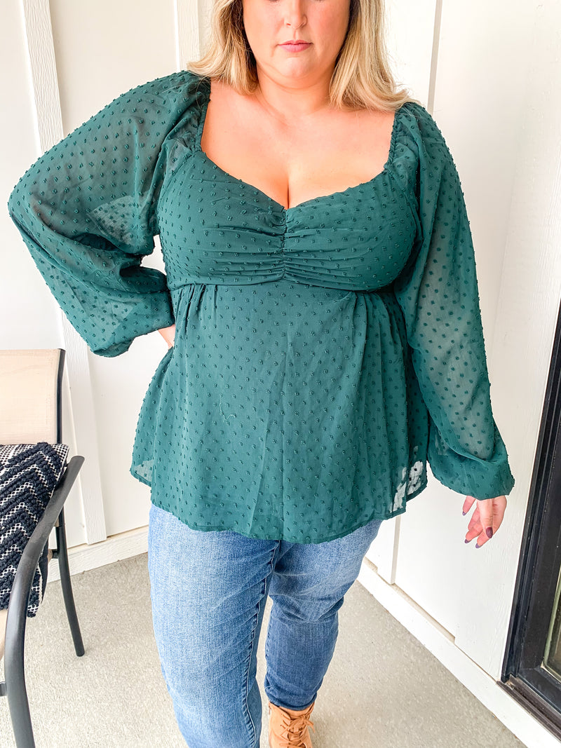 Emerald Baby Doll Top