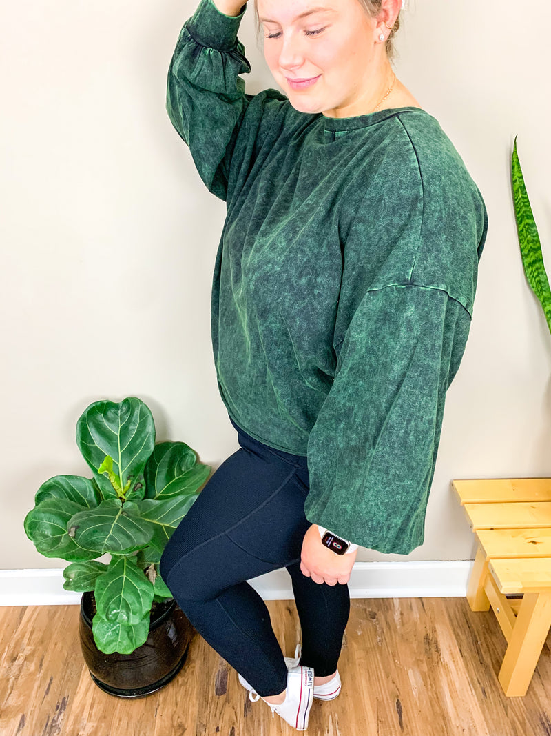 Mineral Washed Crop Top