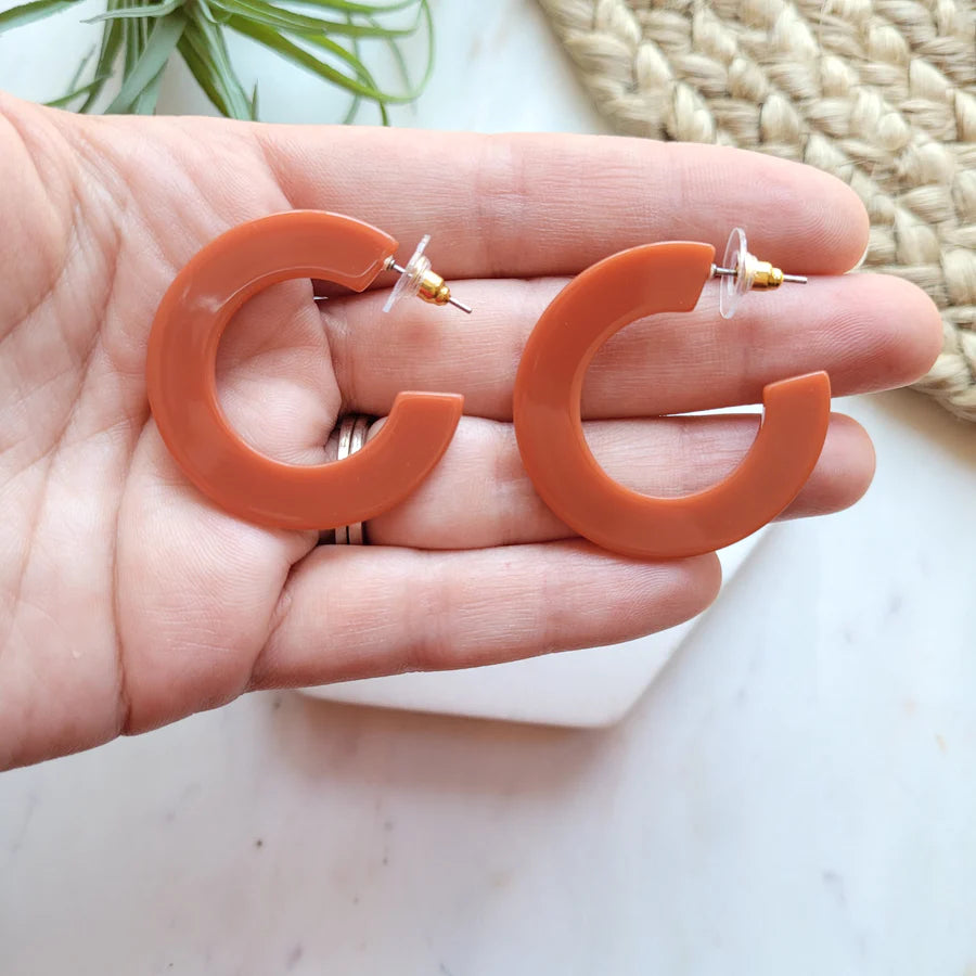 Eva Hoop Earrings- Rust