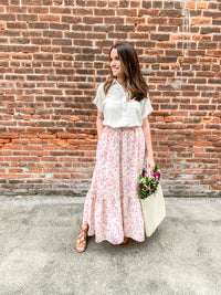 Watercolor Floral Maxi Skirt (2XL ONLY)