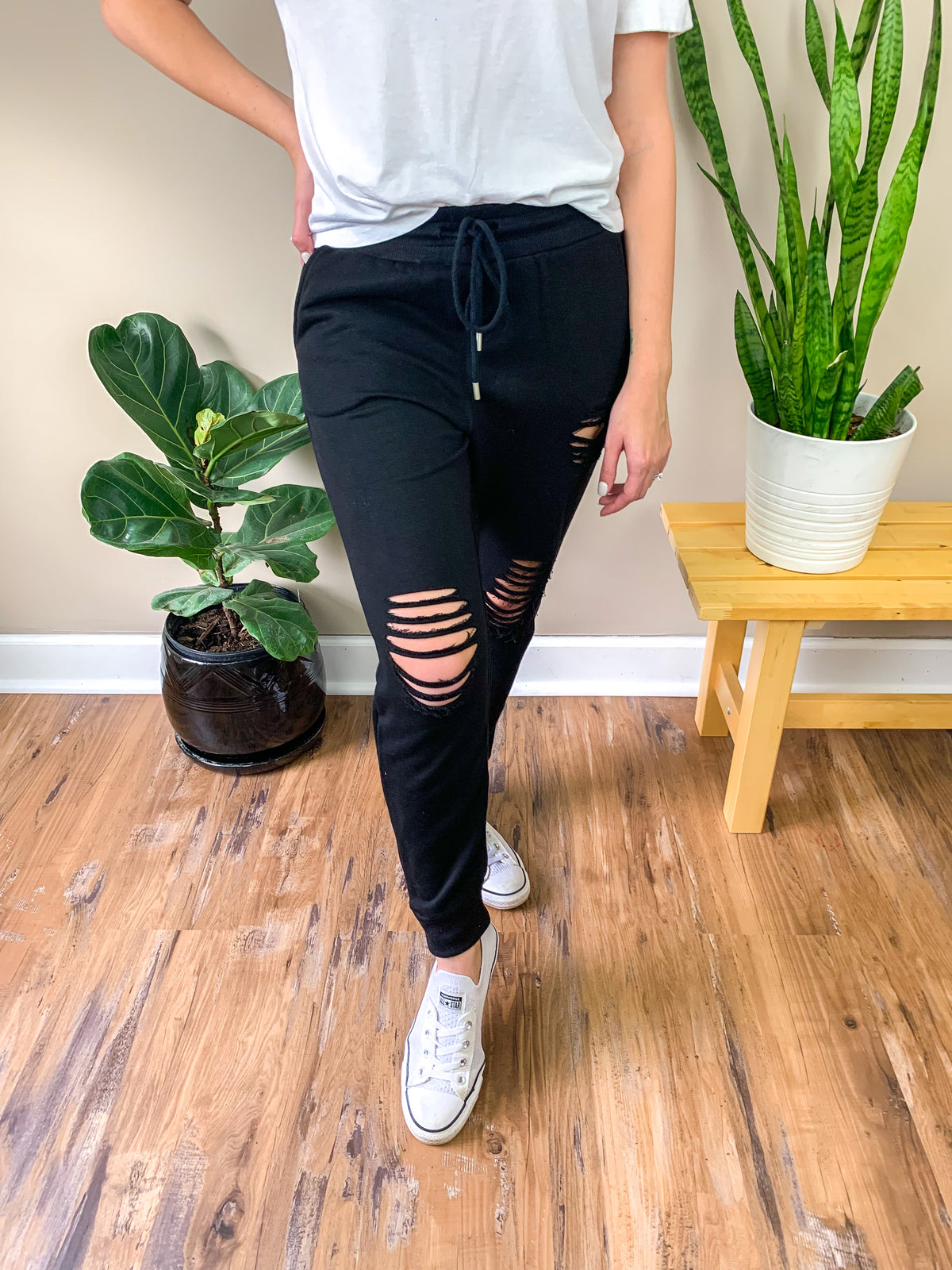 Retro Ripped Joggers (2 colors)