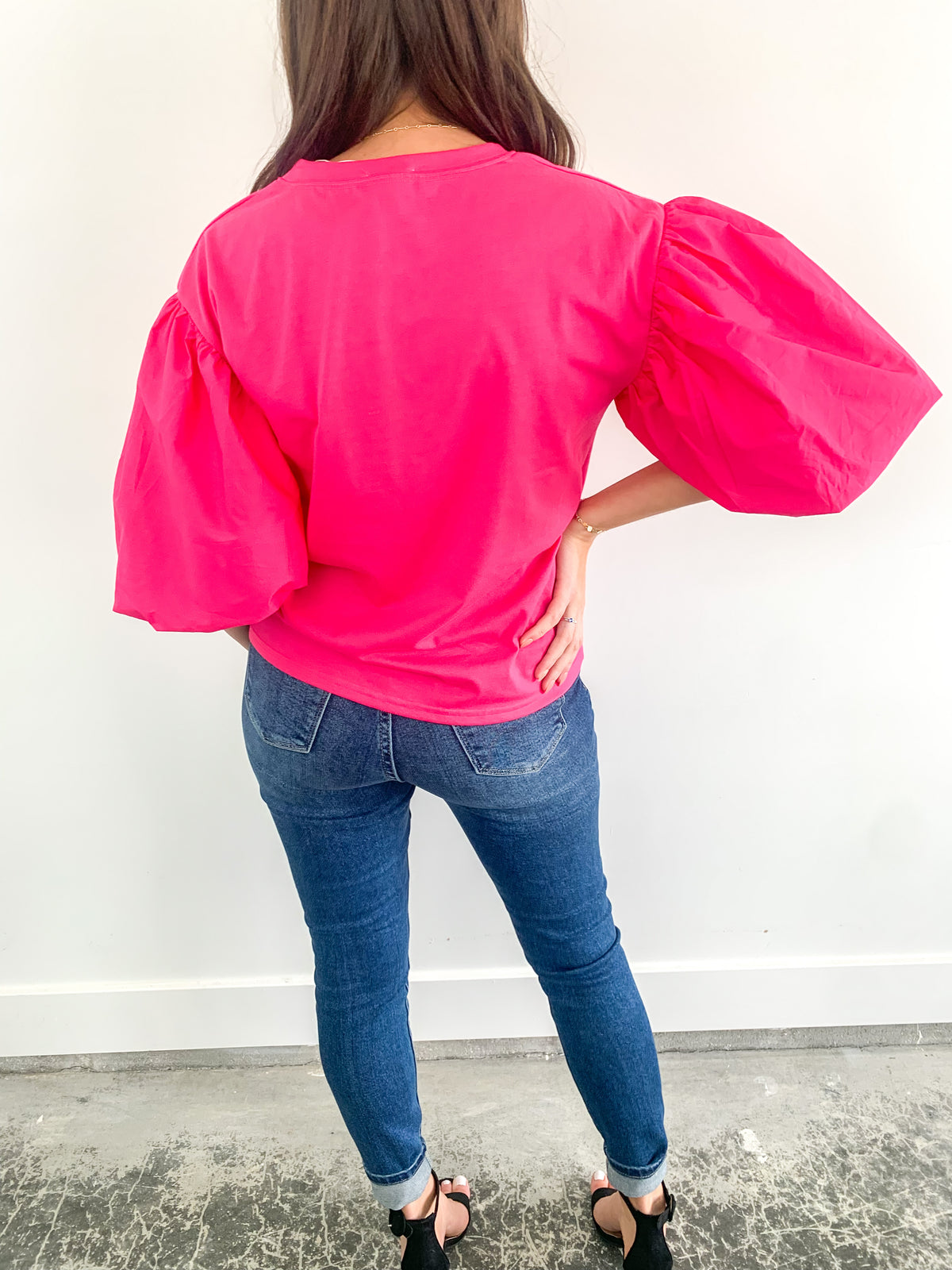 Barbie Girl Pink Puff Sleeve Top